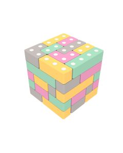 TUKI Magnetic blocks! BUILDER 50. Set of 50 pastel color blocks to build your own world w