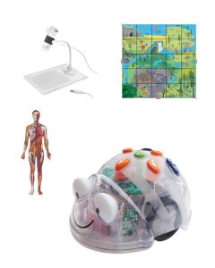 Blue-Bot Science Bundle. Bundle of Blue-Bot, Human Body Mat, Dinosaur Mat and Flex-View Digital Microscope